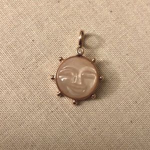 Rose gold pink moonstone Sun pendant